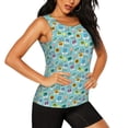 thumbnail image 2 of Wukai World Travel1 Print &nbsp;Women's Workout Tank Top Mesh Yoga Shirts Athletic Running Tank Tops Athletic Gym Shirts - Medium, 2 of 8
