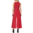 thumbnail image 3 of INSPIRE CHIC Women's Wide Leg Jumpsuits Chiffon V Neck Cocktail Sleeveless Jumpsuit M Red, 3 of 4