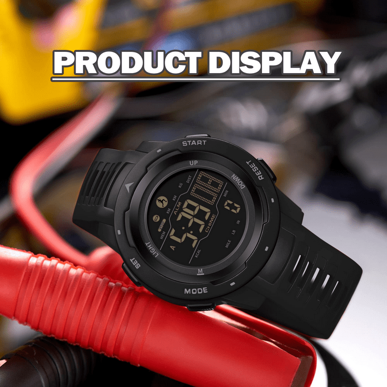 Findtime Men s Digital Pedometer Watch 5ATM Waterproof Tactical Step Calorie Counter Walmart