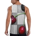 thumbnail image 3 of Fotbe Cherries laid Pattern Men's Quick Dry Workout Tank Top Gym Muscle Tee Fitness Bodybuilding Sleeveless T Shirt Breathable Workout Shirt-Large, 3 of 9