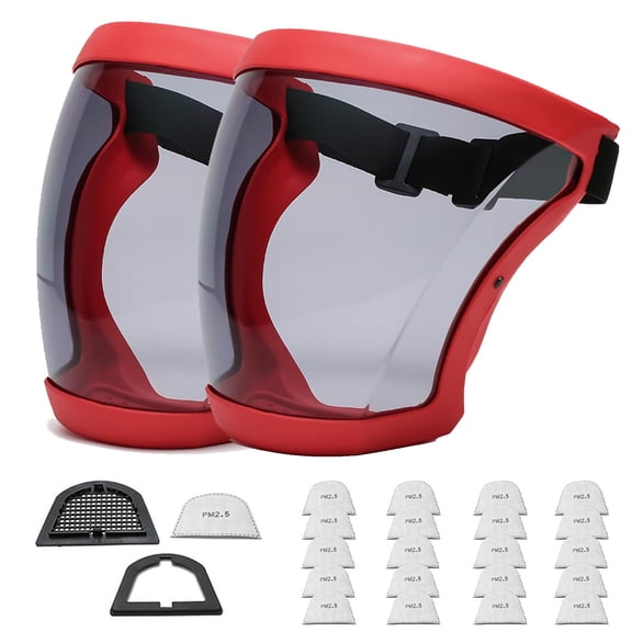 Super Protective Face Shield Anti-Fog Full Face High-Definition Protective All-Inclusive Face Protection for Adults (2*black)