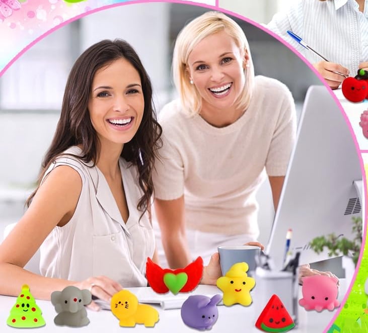 Squishies Toys, Tiny Mochi Squishy Fidget Toys Random Bulk Party Favors Goodie Bag Pinata Stocking Stuffers Classroom Prizes Treasure Box Egg Fillers