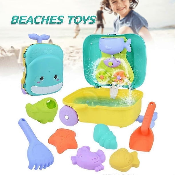 8PCS Beach Sand Toy Set with Storage Suitcase Water Toy Set for Children Kids