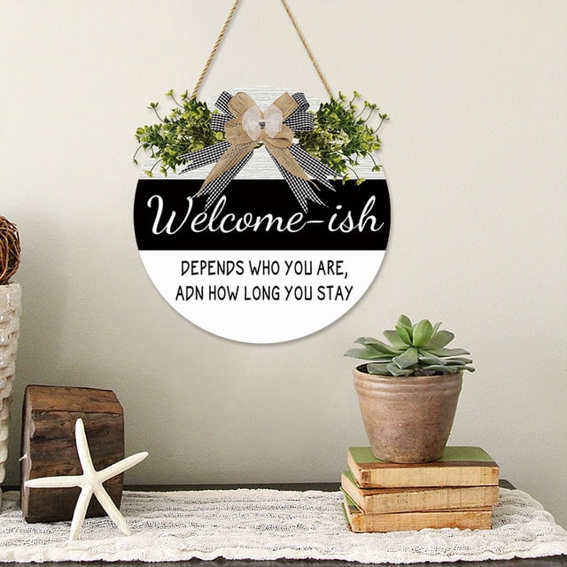 Dvkptbk Welcome Sign for Front Door Interchangeable Pieces,3D Welcome Hanger Funny Welcome Sign Home Outdoor Decor 11.8Inch, Door Hanger Welcome Sign Home Decor Funny Words Door Hanger