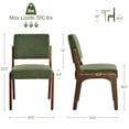 thumbnail image 4 of Dining Chair Set of 4, Upholstered Wooden Dining Chairs with Solid Wood Legs, Farmhouse Dining Room Chair, Kitchen Chair for Dining Room,Green, 4 of 9