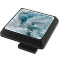 thumbnail image 2 of HemaKayy 3 Pack 1.45" Decorative Cabinet Knobs - Stylish ABS Glass Black Handles for Kitchen, Bedroom, & Home Furniture Decor - Durable & Elegant - Unique Marble Design, 2 of 7