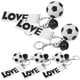 thumbnail image 5 of KAKOWELY 5 llaveros creativos de fútbol, llaveros decorativos de fútbol, regalo para fanáticos del deporte, para hombre y mujer (blanco y negro), 5 of 5