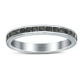 thumbnail image 2 of Full Eternity Stackable Band Wedding Ring Black CZ 925 Sterling Silver Size 11, 2 of 5