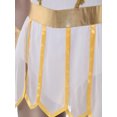thumbnail image 6 of TiaoBug Womens Halloween Ancient Roman Bodysuit Costume Metallic Cape Petal Skirt with Wristbands Fancy Dress White 3XL, 6 of 7
