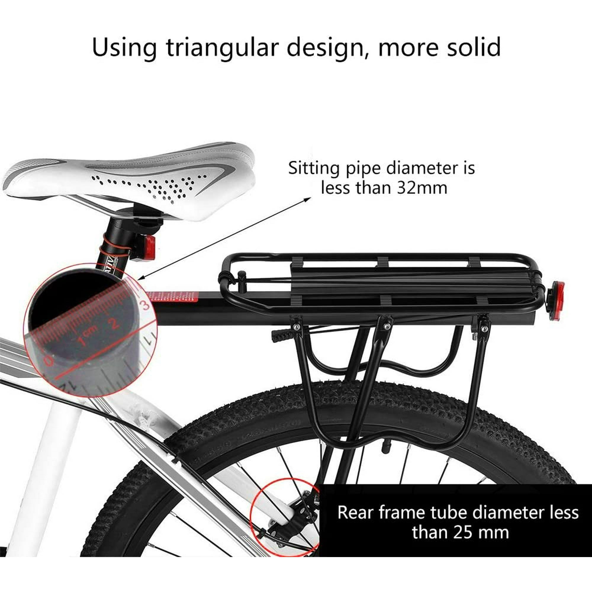 Porte-bagages Vélo Aluminium Dégagement Rapide 22kg - Charge Lourde, Avec Garde-boue