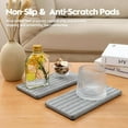thumbnail image 2 of 2 Pcs Water Absorbing Stone Drying Tray Mat, 8.2" × 3.9" Quick Dry Vanity Sink Caddy Bar Coaster, Light Gray, 2 of 7