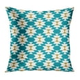 thumbnail image 1 of BOSDECO Abstract Kilim Geo Teal Pattern Geometric Gold Graphic Line Modern Pillowcase Pillow Cover Cushion Case 16x16 inch, 1 of 1