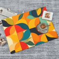 thumbnail image 4 of Colorful Abstract Geometric Shapes Curves Dish Drying Mat XL for Kitchen Counter Microfiber Absorbent Leaves Dish Draining Mat Reusable Washable Large 18"x24", 4 of 5
