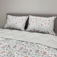 thumbnail image 2 of Fruit Comforter & Sham Bedding Set, Soft Watermelon Pears Herbs Leaves Feathers Cucumber Juice Shake Apple, 3 pcs Duvet Set Microfiber Filling Quilt, 5 Sizes, Coral Mint Green White, by Ambesonne, 2 of 4