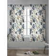 thumbnail image 4 of Blue Gray Spring Floral Curtains 72 Inch Length, Sheer Curtains for Bedroom Living Room Window Vintage Botanical Rod Pocket Voile Drapes Kitchen Curtains Small Half Window 52"x72" 2 Panels, 4 of 7