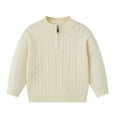 thumbnail image 4 of KAUOD Boys Ribbed Sweater Cropped Zipper Long Sleeve Knit Pullover Sweater Kids Plain Soft Warm High Collar Tops Clothes, 4 of 9