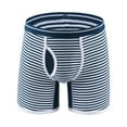thumbnail image 2 of HUPOM Men'S Underwear Underwear For Men Pack Low waist Comfort Waist Striped Boxer Briefs Sky Blue M, 2 of 3