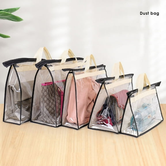 Dengjunhu Handbag Dust Bags Clear Purse Storage Organizer for Closet, Hanging Zipper Storage Bag for Handbags