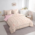 thumbnail image 3 of Homewish Chic Floral Flowers Twin Bedding Sets 7-Piece for Adults Female Men,Spring Garden Blossoms Bedding Comforter Set Microfiber,Abstract Geometric Plaid Breathable Sheet Sets, 3 of 8