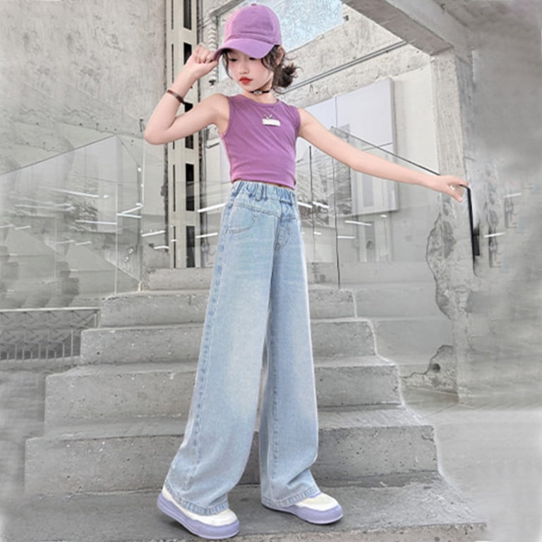 MUXiin Jeans for Girls 10-12 Straight Leg High Waisted Casual