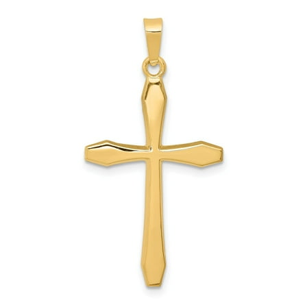14k Yellow Gold Polished Finish Cross Pendant