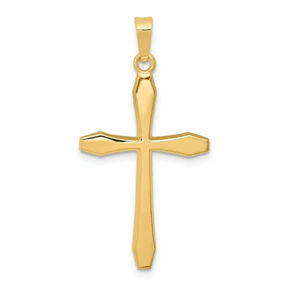 14k Yellow Gold Polished Finish Cross Pendant