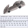 thumbnail image 3 of Medidor de roscas con 52 hojas Calibre central/55 y 60° Pulgadas y calibradores de espesores métricos Medidor de roscas Herramienta de medición de tornillo de paso métrico Medidor de paso de tornillo ACTIVE Biensenido a ACTIVE, 3 of 5