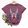 thumbnail image 2 of Goodtrade8 Womens Summer Shirts July 4th Graphic Pullover Crew Neck USA Years Anniversary Casual Red White and Blue Short Sleeve Fashion Shirts for Women American Flag, 2 of 8