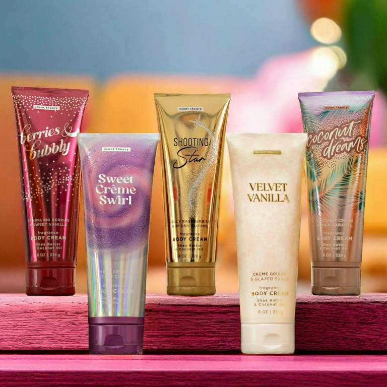 3 pack) Scent Theory Hand and Body Cream with Shea Butter, Velvet
