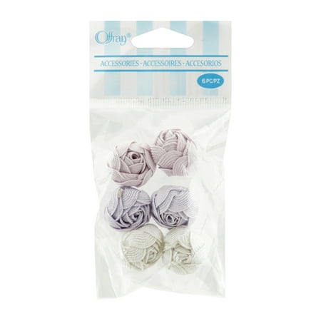 Offray Lavender Ric Rac Rose, 6 Piece