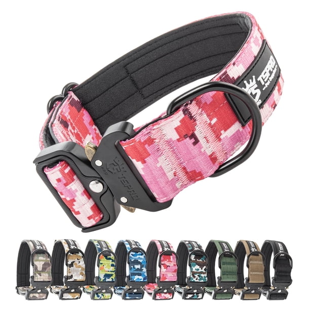 Collar de perro TSPRO Tactical con parche y hebilla de metal para perros