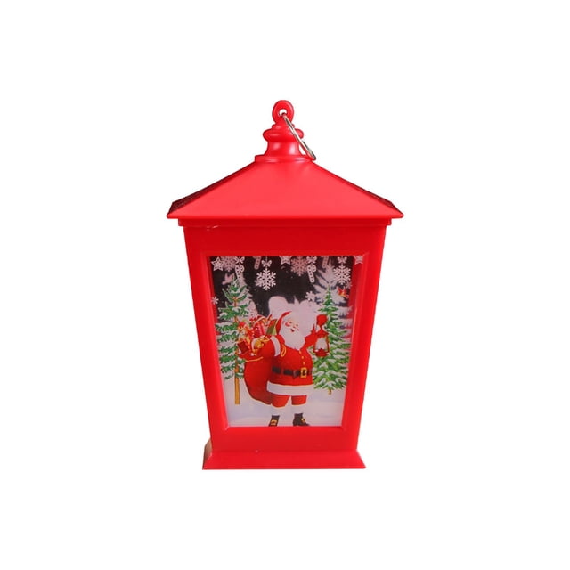 Farol colgante LED para decoración navideña, lámpara decorativa navideña, 12,5 x 9 x 5,7 cm Papá Noel rojo