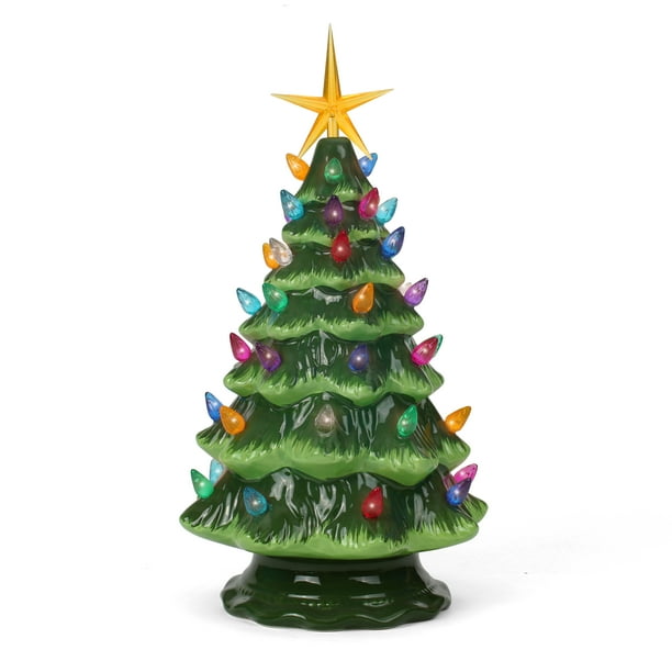 Ceramic Christmas Tree Tabletop Christmas Tree with Lights (11.5