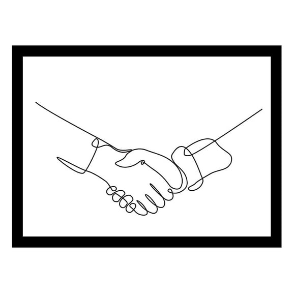 HANDSHAKE LINE ART Framed Print