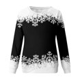 thumbnail image 4 of Women's Christmas Printed Round Neck Sweatshirt, Long Sleeve Casual Pullover Top, Raglan Sleeve Holiday Graphic Fall Winter Clothes,Black,S, 4 of 7