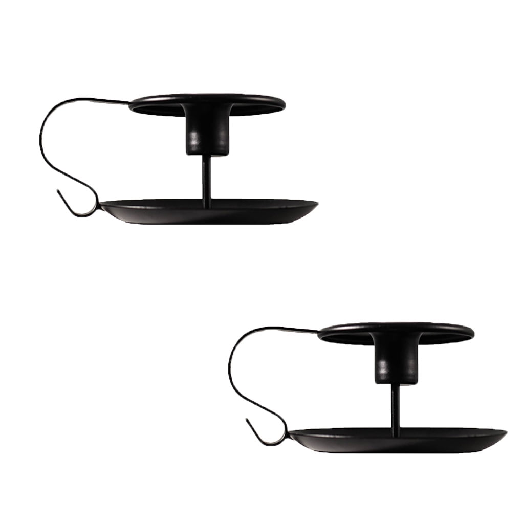 Irene Inevent 2 Candle Black Iron Candlestick Holder, Set of 2