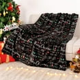 thumbnail image 2 of Flannel Christmas Throw Blanket Black Blankets Holiday Throw Blanket for Couch Super Soft Cozy Comfy Bed Blanket for Bed, Sofa, 50x60 in, 2 of 6