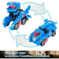 thumbnail image 2 of Toy Cars for Boys 3-6 Year Old Girls with LED Light and Music, Automatic Transforming Dinosaur Car Toys Birthday Gifts for Kids Toddlers, Blue, 2 of 7