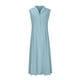 zanvin Summer Dresses 2023, Mode de Dégagement Women Automne Solide Causal Revers Col Sans Manches Vacances Bouton Dress – image 5 sur 5