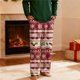 thumbnail image 4 of Pantalones de pijama largos para hombre, informales, con estampado a cuadros, holgados, deportivos, elásticos, rectos, vintage, con bolsillos, 4 of 9