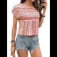thumbnail image 1 of Blusas de Verano de Corta para Mujer, Blusas Elegantes e Informales para Mujer, Color Rojo S, 1 of 9