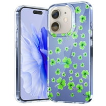Dteck Case for iPhone 14 Plus Case Clear with Design Slim Protective Soft TPU Bumper Embossed Pattern,Shamrock