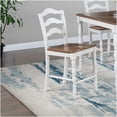 thumbnail image 3 of White Oak 5-Piece Counter Height Dining Set with Square Table and 4 Ladder Back Chairs, Farmhouse Kitchen Dining Room Furniture, 3 of 8