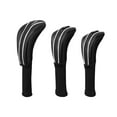 thumbnail image 2 of Juego de fundas para cabezas de palos de golf de madera de 3 piezas, juego de fundas para cabezas de palos de golf de madera, protector para la cabeza Negro, 2 of 8