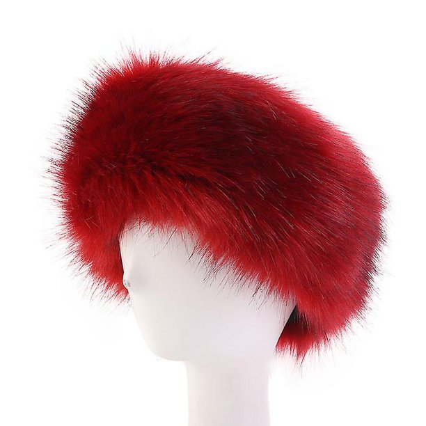 1 Yellow Orejeras elásticas de invierno con diadema de piel artificial para mujer