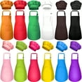 thumbnail image 4 of AUQ 2Sets Kids Apron,Adjustable Fit Apron Toddler Apron,Mess-Free Protection Kids Aprons for Cooking,Combination Style1, 4 of 4