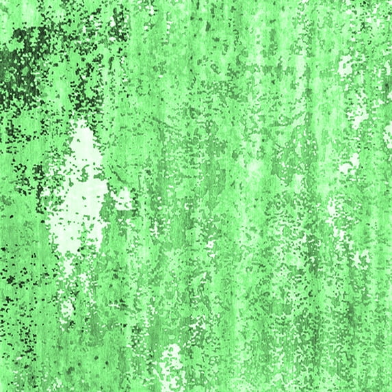 Ahgly Company Indoor Square Oriental Emerald Green Industrial Area Rugs, 6' Square