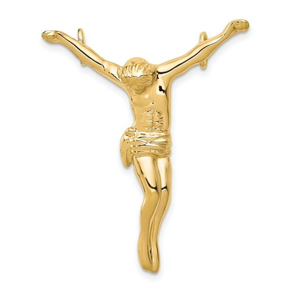 14K Gold Crucified Jesus Christ Charm Faith Jewelry