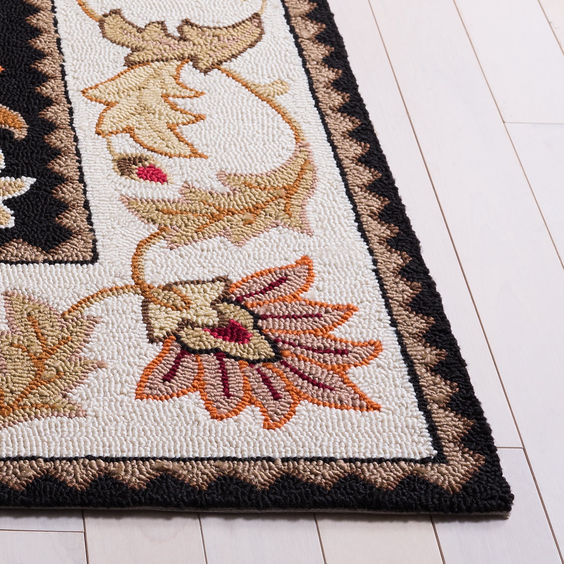 Safavieh Easy Care Myrtle Floral Area Rug, Black/Ivory, 3' x 5'