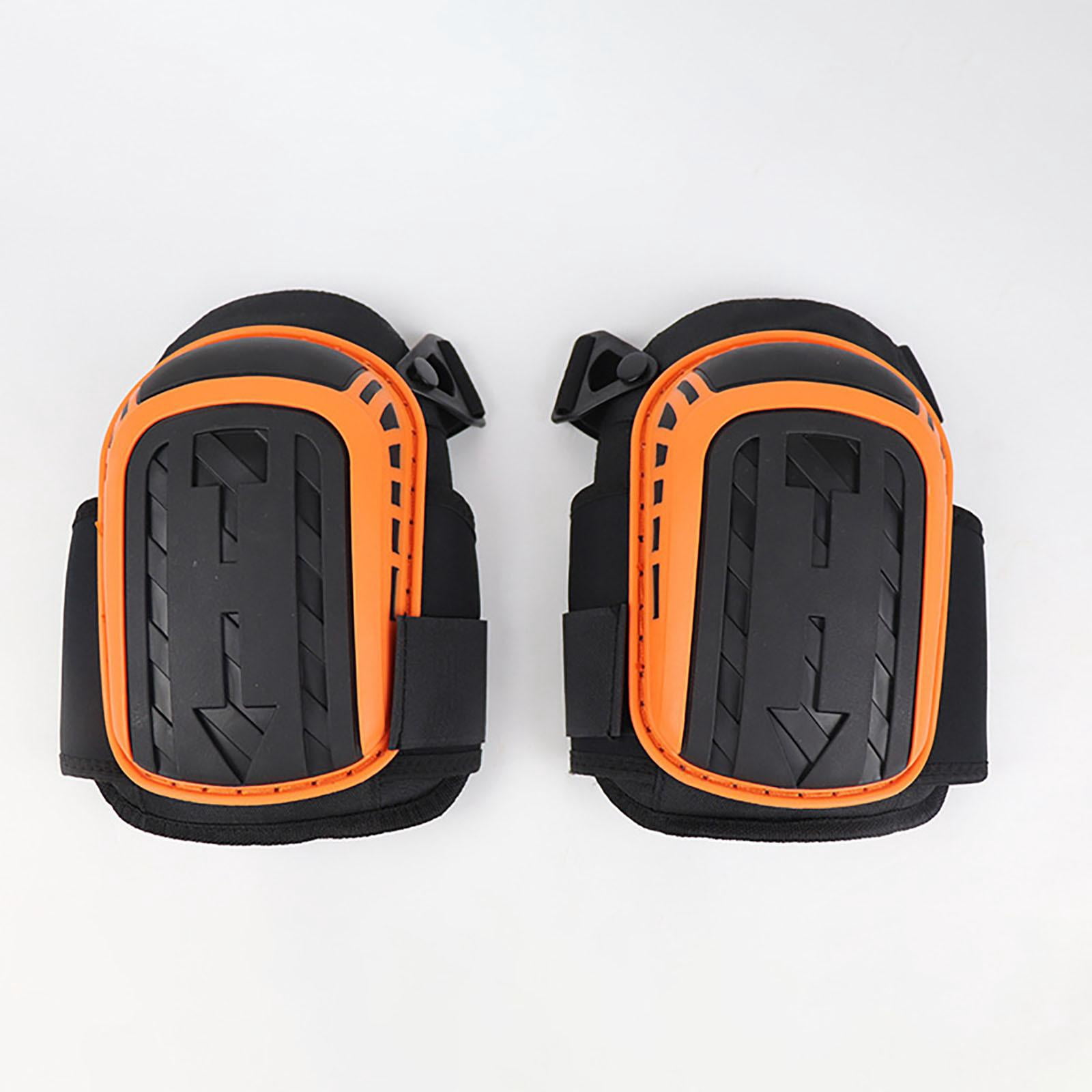 Construction Knee Pads, Knee Pads Construction, Work Knee Pads for Men, Foam Core, Reinforced Edges, Non-Slip Surface, Warehouse Work, Black Orange, 1 Pair